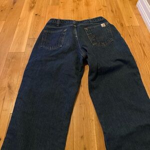 Women’s flannel lined dark blue jeans